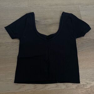 Hollister Black Ribbed Crop Top